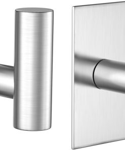 VAEHOLD Wall Towel Hooks. Heavy Duty Sticky Holder Waterproof Towel Hooks for Hanging Coat. Clothes. Closet Hook Wall Mount for Kitchen (Silver. 2 Pack)