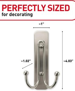 Alternative view of Command Large Double Bathroom Wall Hook. Damage-Free Hanging with Adhesive Strip. Great for Hanging Bath Towels. 1 Satin Nickel Wall Hook and 1 Water-Resistant Strip. Holds up to 4 lb