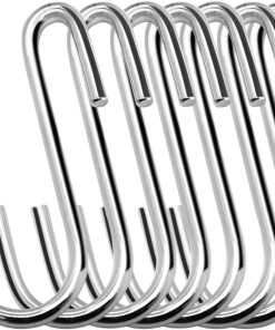 30 Pack 2.4 inches Heavy Duty S Hooks for Hanging. Pan Pot Holder Wire Shelves Rack Hooks for Hanging. S Shaped Hanger Metal Hooks for Kitchen Pots Utensils Jeans Clothes Bags Hats Towels Plants